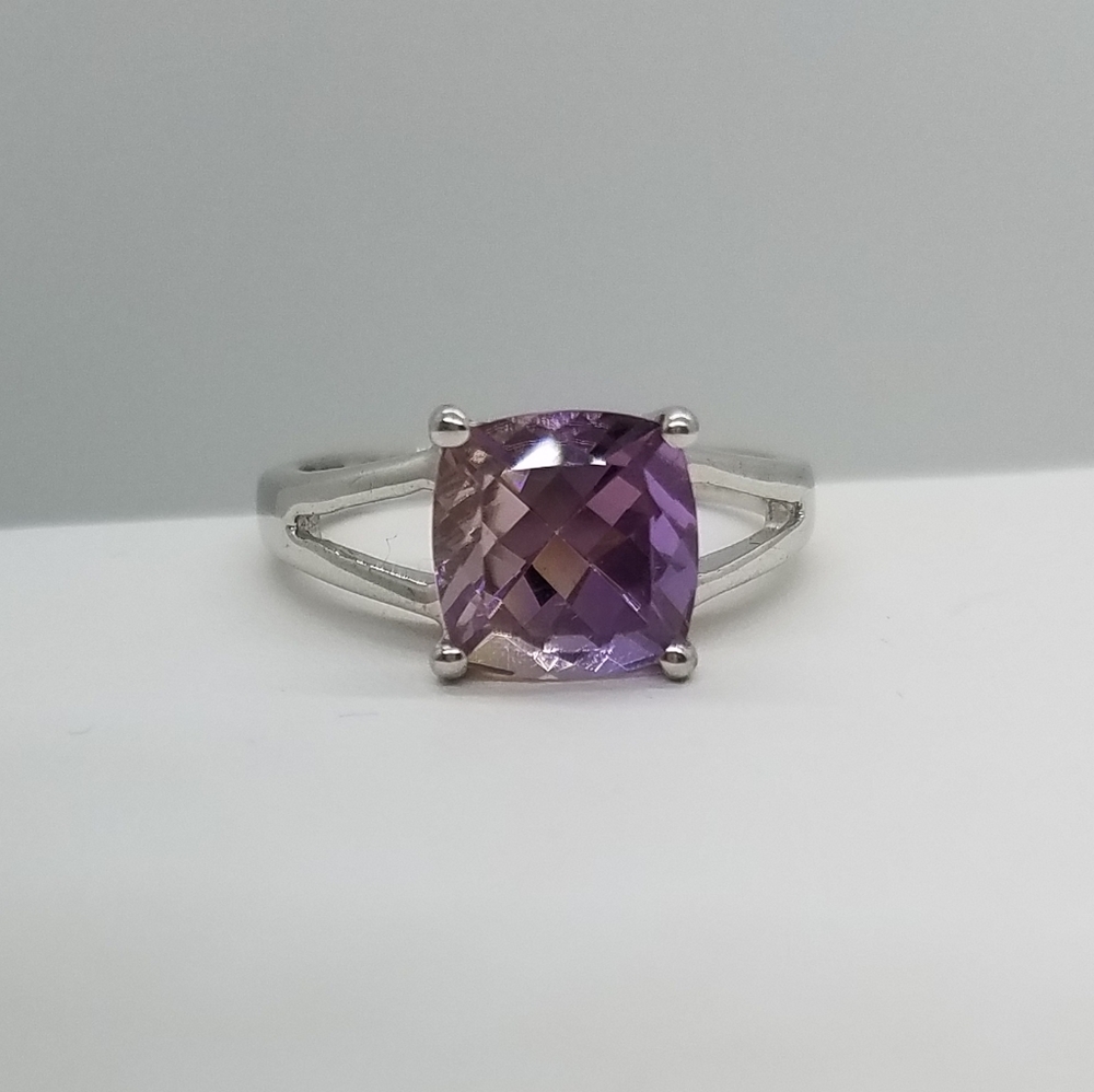 Sz 8 Sterling Silver Ametrine Ring